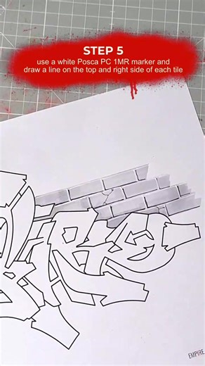 How to Draw Graffiti Background: Gray Tiles Drawing Tutorial