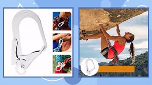 DOITOOL 2Pcs High Strength Alloy Steel Large Drop Forged Double Lock Rebar Snap Hook Safety Fall Protection Lanyard Hook Multifunctional Carabiners