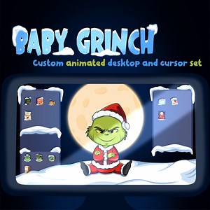 Baby Grinch Animated Cursor, Wallpaper & Desktop Icons Set | Funny WINDOWS Theme | Cute Ironic Christmas - Etsy
