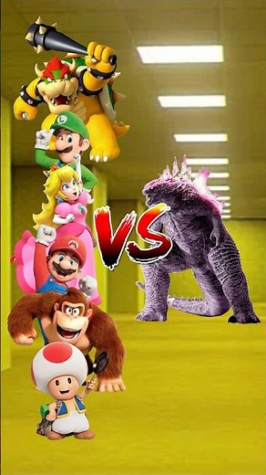 Super Mario and Friends VS Godzilla #supermario #godzilla