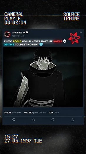 Obito's Coldest Moment 🥶💀 [ Naruto Shippuden] #anime #shorts #naruto