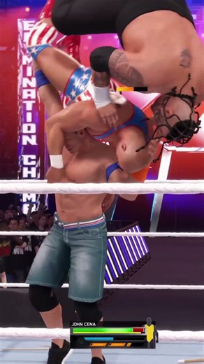 WWE 2K25 john cena vs umaga vs kurt angle #shorts #wwe #johncena