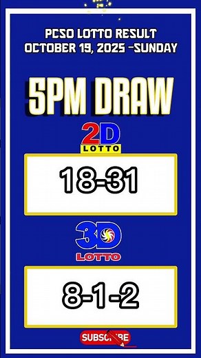 PCSO Lotto Result Today Live 5PM Draw | October 19, 2025 (SUNDAY) | 2D, 3D Lotto Results
