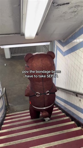 Philly Halloween Parade with Bears on SEPTA