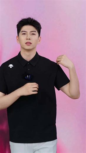 迪桑特（DESCENTE）TRAINING系列男士吸湿速干TOUGH短袖POLO衫新品 BK-黑色 2XL (185/104A)