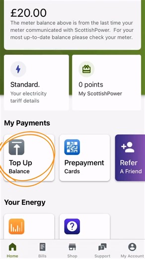 ScottishPower Customer Business on Instagram: "If you Pay As You Go and need to top up your smart meter, you can do this quickly and securely using the ScottishPower App. Log in, select ‘Top Up,’ enter your payment details, and your credit will update within minutes. Learn more scottishpower.co.uk/smart-prepayment-top-up"