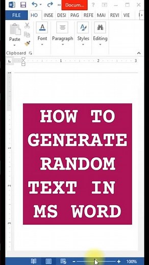How to Generate Random Text in MS Word