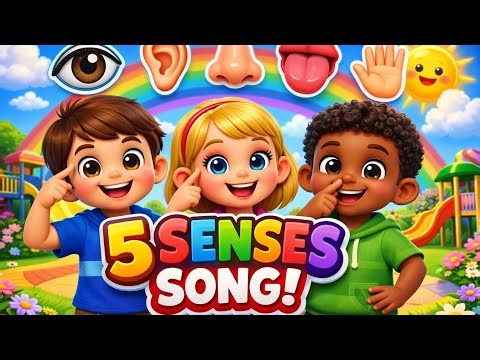 My Five Senses Song for Kids 👀👂👃✋👅 | Fun 3D Animated Educational Nursery Rhyme for Preschool