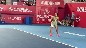 The Philippines’ Alex Eala goes into the next round of the HK Tennis Open after Katie Boulter of UK retires on injury in the second set of their match. The score stood at 6-4, 2-1 in Alex’s favor. | The SUN Hong Kong