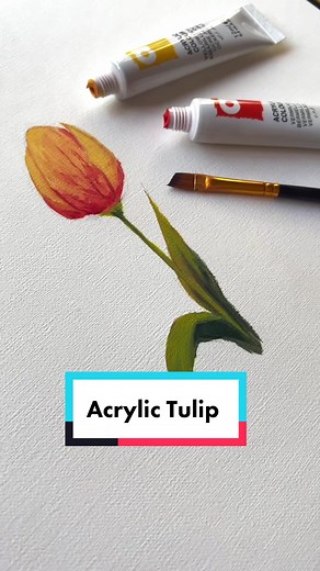 Acrylic Tulip Painting Tutorial for Spring | Art Ideas