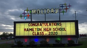5.4K views · 158 reactions | The Hamilton City School District came up with a creative way to honor the graduating Seniors, while following state health and safety mandates, by giving them a drive-in graduation at Holiday Auto Theatre. #BigBlueOnTheMove | TvHAMILTON | Facebook