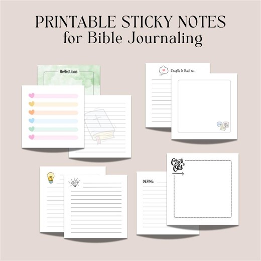 Printable Bible Journaling Sticky Notes: Scripture Study (PDF) - Etsy