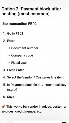 Struggling With Payment Controls? FB02 Payment Block Explained #SAP #ERP #FICO