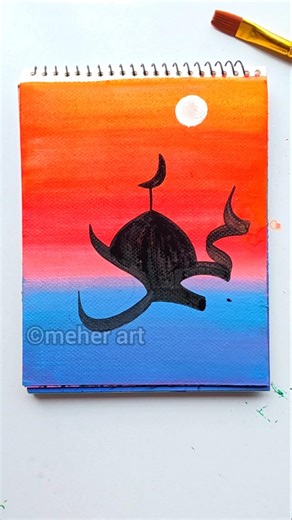 Ramadan Islamic painting with Arabic calligraphy #arabicart #muslim #artshorts
