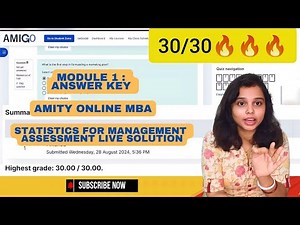 Module-1 Answer Key✍️|Statistics For Management |Amity online MBA