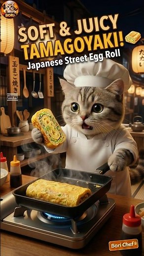 Japanese Tamagoyaki Cabbage 🥬🍳 Fluffy Street Egg Roll Recipe (Viral Japanese Street Food!)