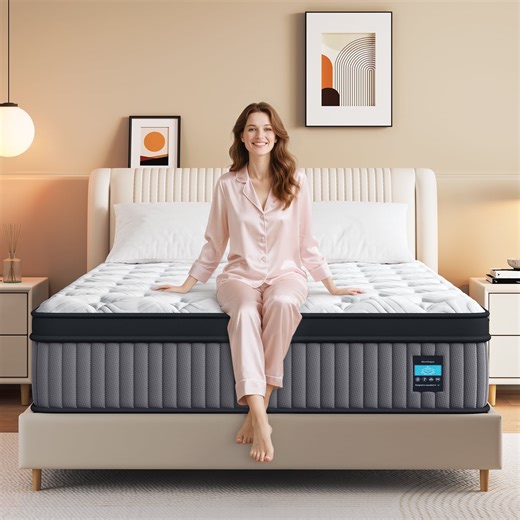 Sleepmax 12" Firm Twin Hybrid Mattress, 365-Night Trial, Euro Top, Adult