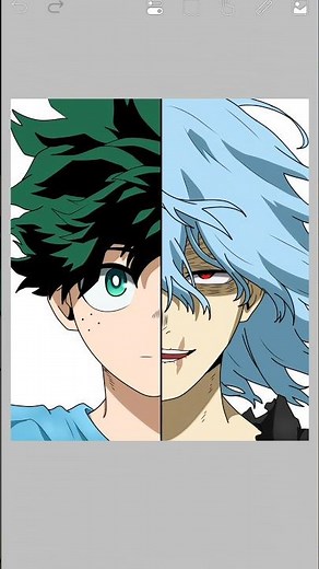Deku Vs Shigaraki ✏️ Color Swap 🟢🔴 #art #mha #ibispaintx