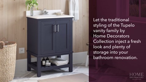 Check The Home Depot's Q&A Before Buying: Home Decorators Collection Tupelo 24 in. Single Sink Freestanding White Bath Vanity with White Engineered Stone Top (Assembled)