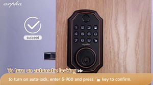 Keyless Entry Door Deadbolt with Handle Set, 5-in-1 Fingerprint Keyless Entry Door Lock – APP Control,Auto Lock, Easy to Install, Waterproof (with Upgraded Handle Set)
