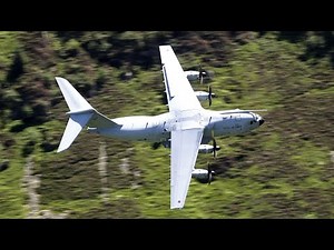 Huge Airbus A400M Charges Through Welsh Valley in Mach Loop Wales