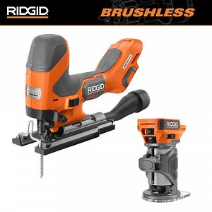 RIDGID 18V Brushless Cordless 2-Tool Combo Kit with SubCompact Barrel Grip Jig Saw and Compact Router (Tools Only) - The Home Depot