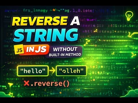 Reverse a string in JS without using built in method #coding #js #jsinterview