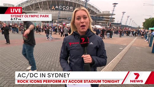 AC/DC performs their first Sydney show in nearly a decade at Accor Stadium, with over 70,000 fans attending the opening night of their Australian tour. | 7NEWS Sydney
