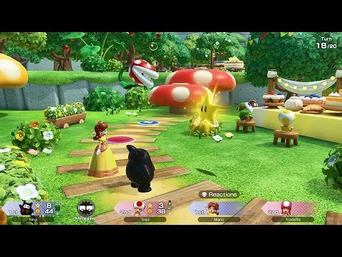 Super Mario Party Jamboree TV #22 Mega Wiggler's Tree Party Daisy & Ninji vs Toad & Toadette