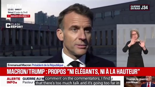 🚨🇫🇷 BREAKING — Macron Mocks Trump:“Perhaps He Should Not Speak Every Day”He Said the Strait is open — ships were struck trying to transit it.He Said the war would take 4-6 weeks — it’s Day 33 with no end. He Said regime change occurred — Iran has a harder Supreme Leader. He Declared victory 5 times in 13 seconds! — then announced Attacks on Civilian Infrastructure."
