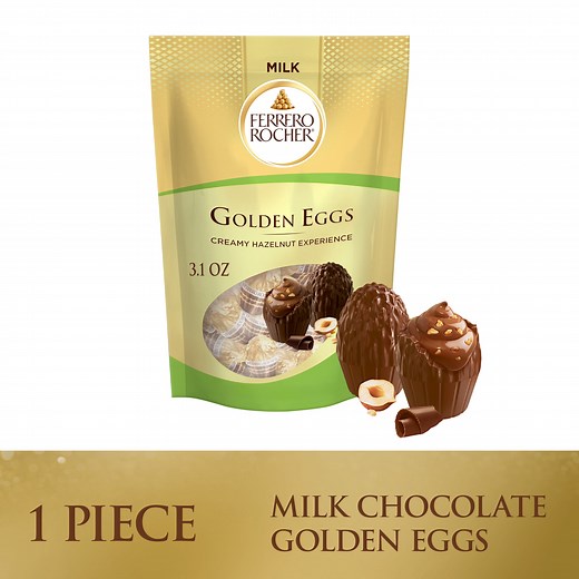 Ferrero Rocher Golden Eggs Easter Candy for Easter Egg Fillers and Gifting, 3.1 oz