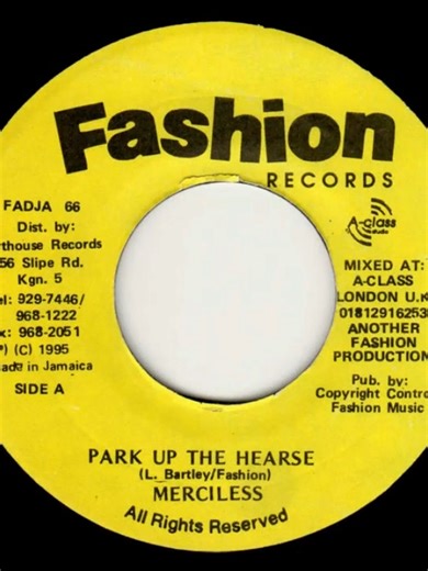 Reggae Dancehall Old School (@jbrm90s) - Merciless - Park Up The Hearse // Wig Wam Riddim (Fashion) 1995