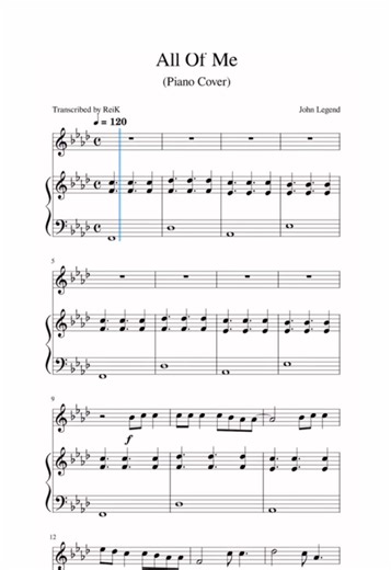 All Of Me Sheet Music Tutorial for Piano