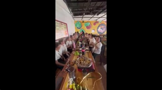 Shocking moment Korean barbecue stove explodes injuring 11 school children