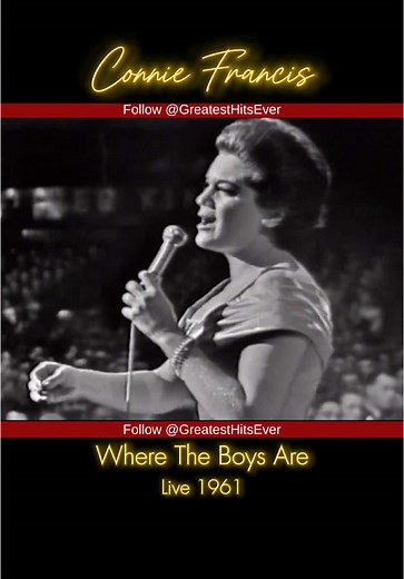 Connie Francis Live Performance of 'Where The Boys Are'