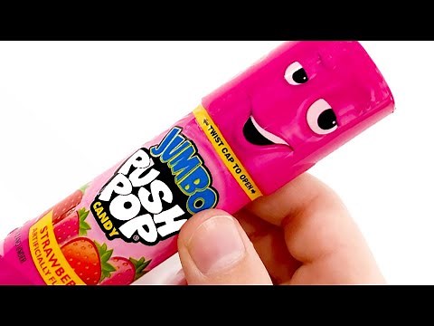 JUMBO PUSH POP STRAWBERRY - UNWRAPPING
