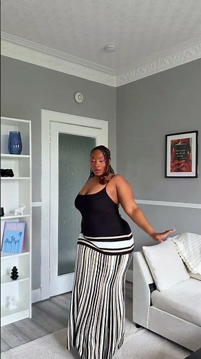 How to Style a Striped Maxi Skirt | Black Top & Skirt Outfit Inspo #shorts