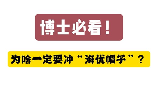博士必看！为啥一定要冲“海优帽子”？
