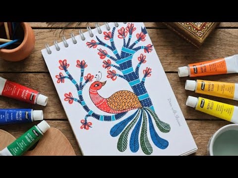 Gond Peacock Painting/ Indian Folk Art