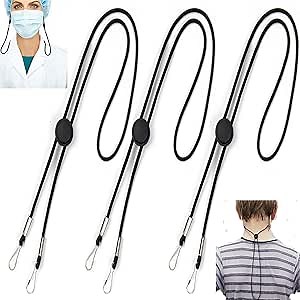 Mask Lanyard, 3Pcs Adjustable Length Mask Strap, Sanitary Masks Strap Extenders Around Neck