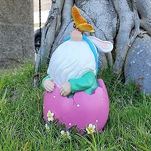 Garden Gnome Statue Outdoor Decor - Garden Gnomes Playing with Butterfly for Garden Yard Patio Lawn Decorations,Gnome Gifts
