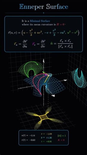 The Enneper Surface - Differential Geometry #maths #physics #merlinomath