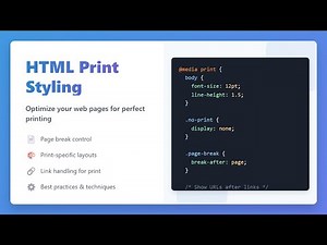 🖨️ HTML Print Styling: Optimize Web Pages for Printing