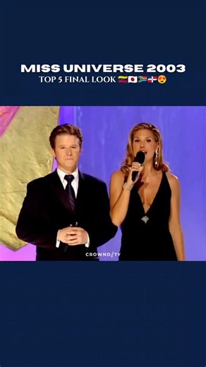 CROWNIE | Pageant Enthusiast on Instagram: "Remember Miss Universe 2003? Here are the Top 5 Final Look: Venezuela, Japan, South Africa, Dominican Republic, and Serbia-Montenegro. Which look brings back nostalgia for you? 😍🙌 #MissUniverse #MissUniverse2003 #BeautyPageant"