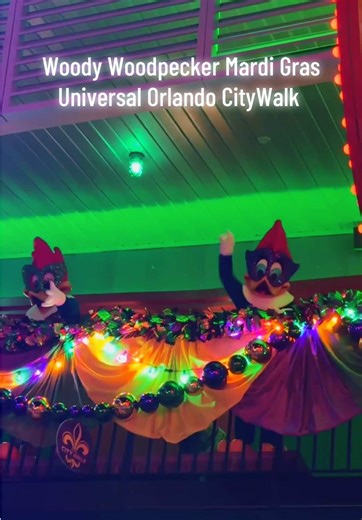 Woody Woodpecker Mardi Gras Opening Night Universal Orlando CityWalk #woodywoodpecker #mardigras #universalorlando #universalcitywalk #mardigras2026