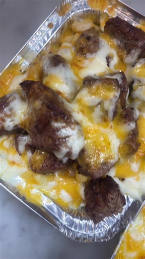 Delicious Filet Mignon Bites Over Mac & Cheese