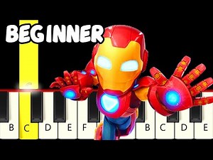 Iron Man and his Awesome Friends Theme - Fast and Slow (Easy) Piano Tutorial - Beginner