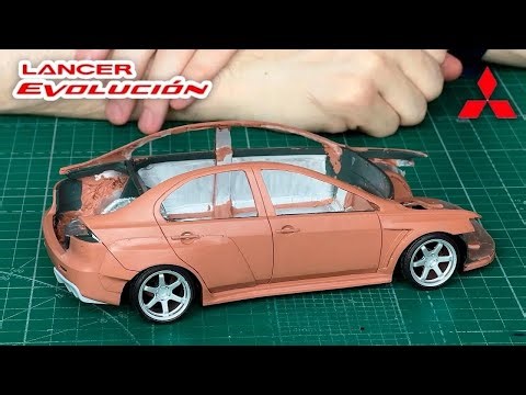 Así hice mi propio Mitsubishi Lancer EVO X de plastilina