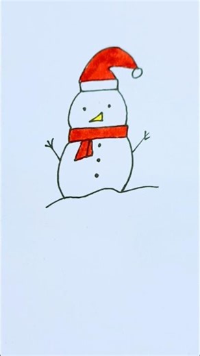 How to draw snowman ⛄🤣 #snowman #artclass #youtube #art #artandcraft #easydrawing