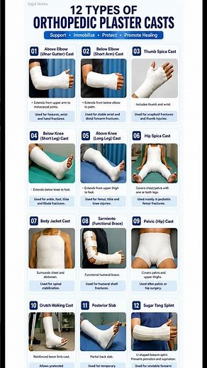 Types of Orthopedic Plaster Casts |#OrthopedicCasts #PlasterCast #FractureCare #Orthopedics